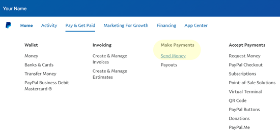 Your PayPal account